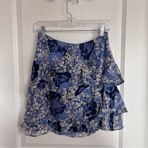NWT Ralph Lauren Floral Ruffle-Trim Georgette Skirt